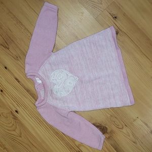 Marshalls Pink & White Knit Sweater Dress with Lace Heart, Size 3-6 Months